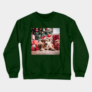 Cuddly Christmas Puppy Crewneck Sweatshirt